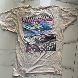 Shinjuku Racing Graphic T-Shirt Medium Japanese Streetwear Faded Cotton Tee